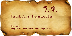Talabér Henrietta névjegykártya